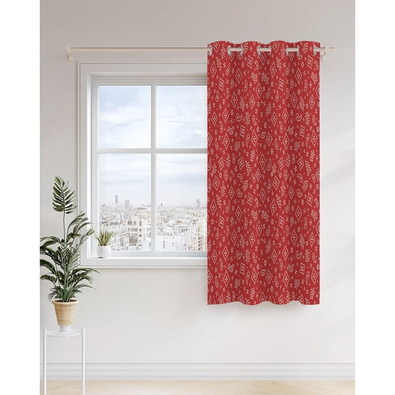 Ruby Red Bandana Curtains 54 inches Long for Living Room Bedroom Rustic Southwestern Minimalist Farmhouse Flower Sliding Door Sheer Curtains Light Filtering Curtain 1 Panel Grommet Window Drape