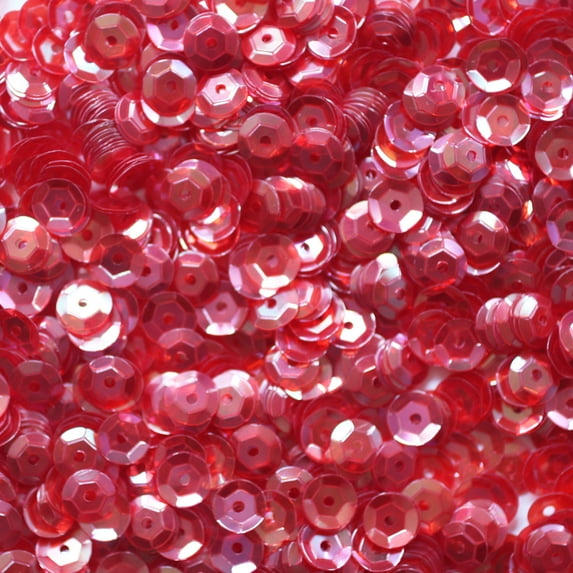 Ruby Red Cup Sequins 6mm Crystal Rainbow Iris Iridescent Made in USA