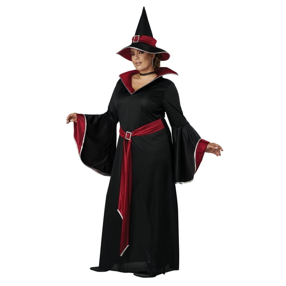 Ruby Red Glamour Wizard Witch Plus Size Adult Costume
