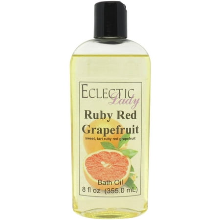 Ruby Red Grapefruit Bath Oil - Scented Body Oil - Relaxing & Moisturizing Bathing Oil - Fragrance Body Oil For Dry & Rough Sensitive Skin - 8 oz
