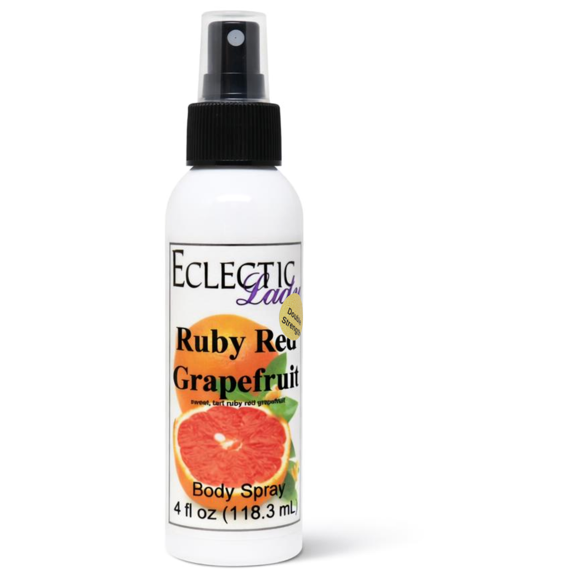 Ruby Red Grapefruit Body Spray, Eclectic Lady, Hydrating Mist, Unisex (Double Strength), 4 oz