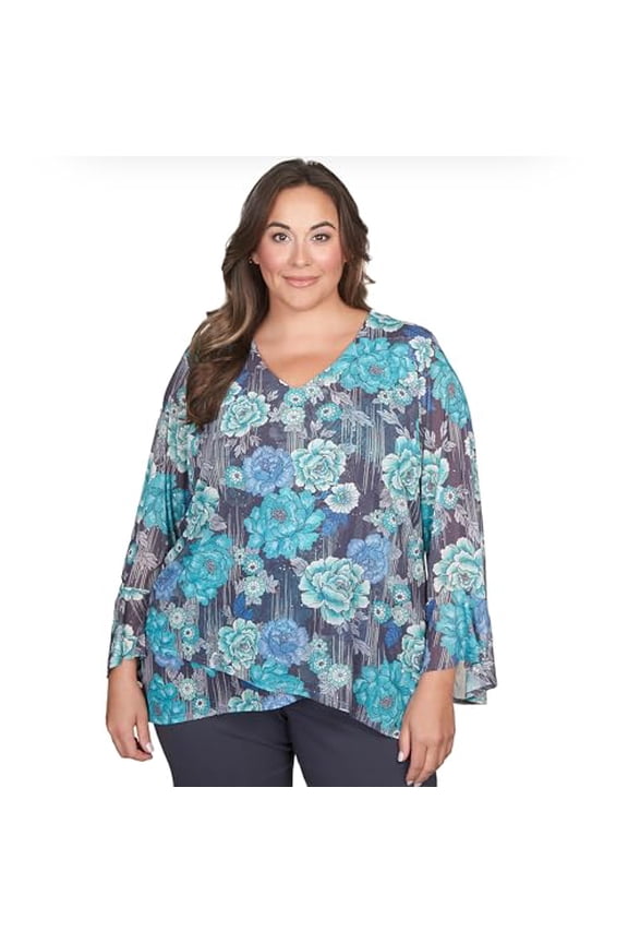 Ruby Red Must have Floral lined slippery Fabric Polyester with little shiny dots (US, Alpha, 1X, Plus, Regular, Plus Size, Multi)