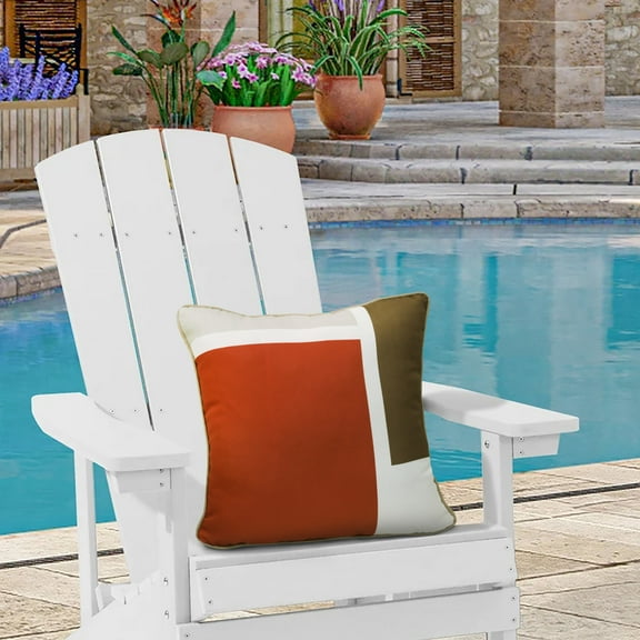 Ruby Red Outdoor Mondrian Pillow 18 x 18 in Red