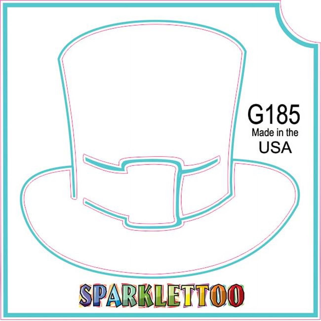 Ruby Red Paint G185 1.5 x 2.3 x 2.3 in. 3-Ply Leprechaun Hat Design Glitter Tattoo - Pack of 100