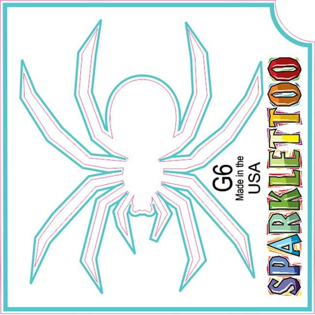 Ruby Red Paint 2 x 2 in. 3 Ply Spider Design Glitter Tattoo, Pack of
