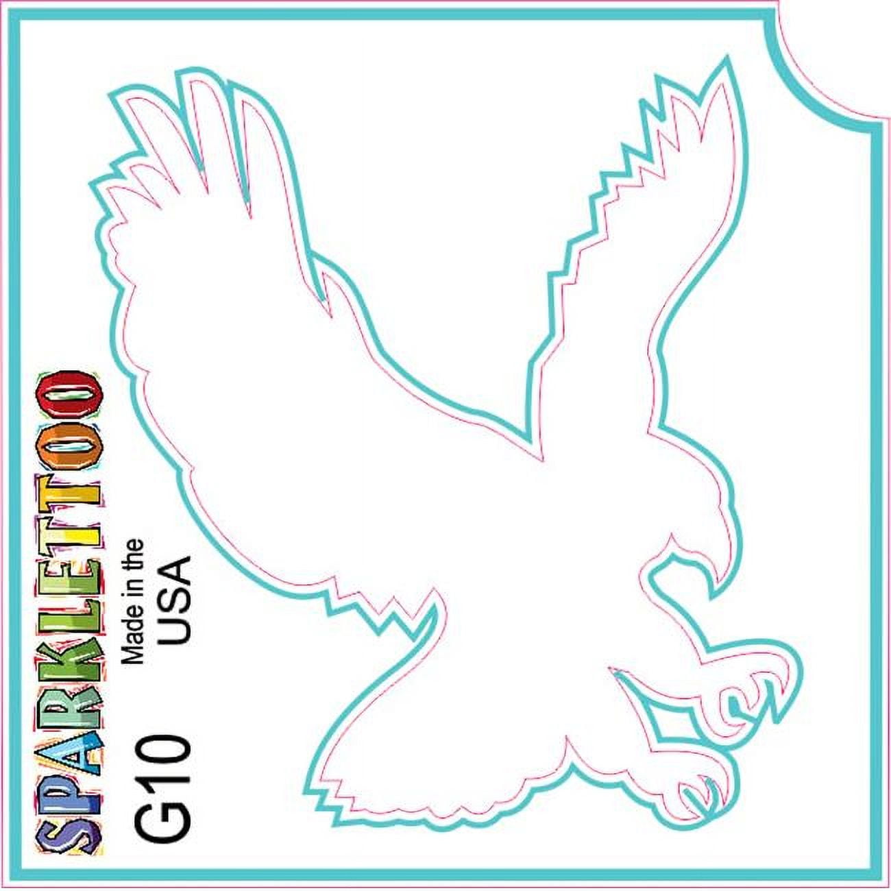 Ruby Red Paint G10-2 2 x 2 in. 2 Ply Eagle Design Glitter Tattoo, Pack of 100