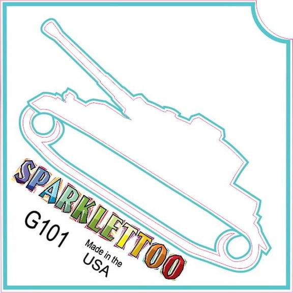 Ruby Red Paint G101 1.5 x 2.3 x 2.3 in. 3-Ply Tank Design Glitter Tattoo - Pack of 100