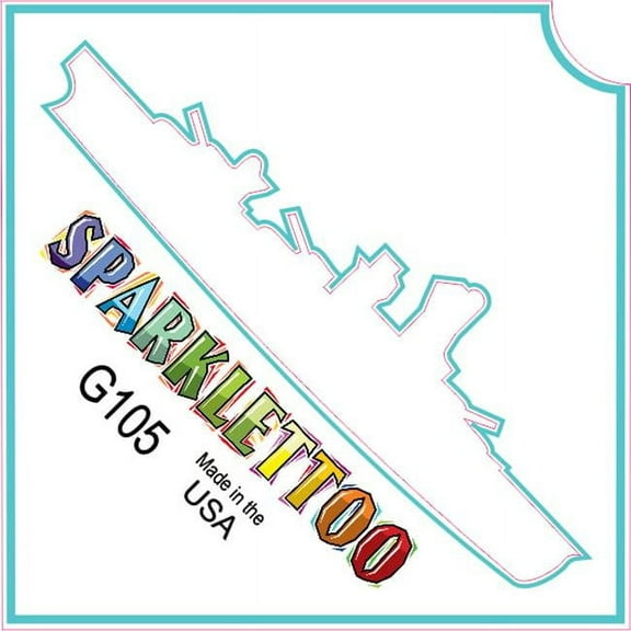 Ruby Red Paint G105 1.5 x 2.3 x 2.3 in. 3-Ply Ship Design Glitter Tattoo - Pack of 100