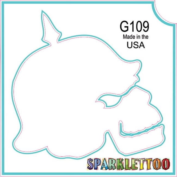Ruby Red Paint G109 1.5 x 2.3 x 2.3 in. 3-Ply Skull Helmet Design Glitter Tattoo - Pack of 100