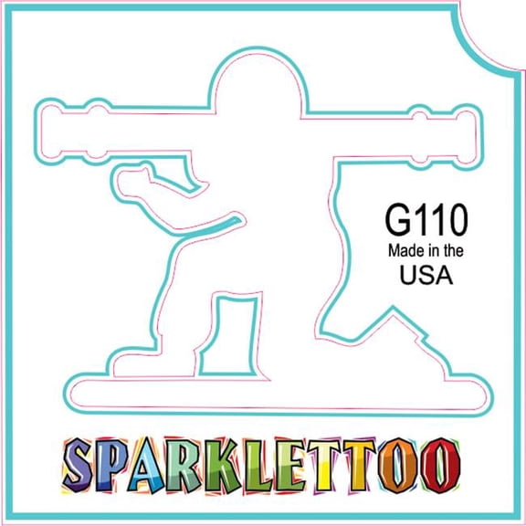 Ruby Red Paint G110-2 1.5 x 2.3 x 2.3 in. 2-Ply Bazooka Design Glitter Tattoo - Pack of 100