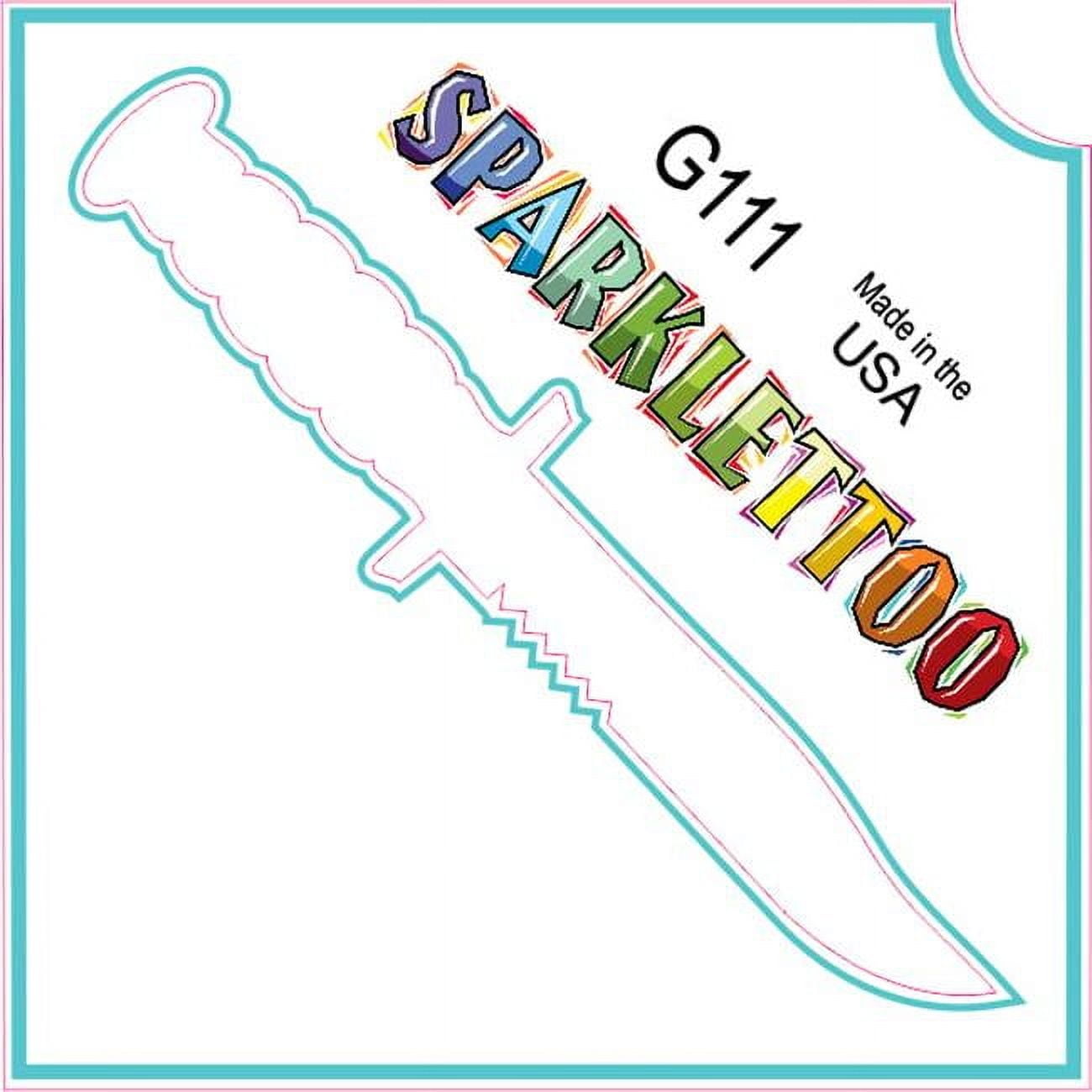 Ruby Red Paint G111-2 1.5 x 2.3 x 2.3 in. 2-Ply Knife Design Glitter Tattoo - Pack of 100
