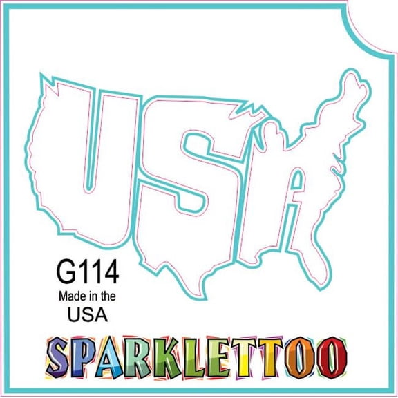 Ruby Red Paint G114 1.5 x 2.3 x 2.3 in. 3-Ply USA Design Glitter Tattoo - Pack of 100