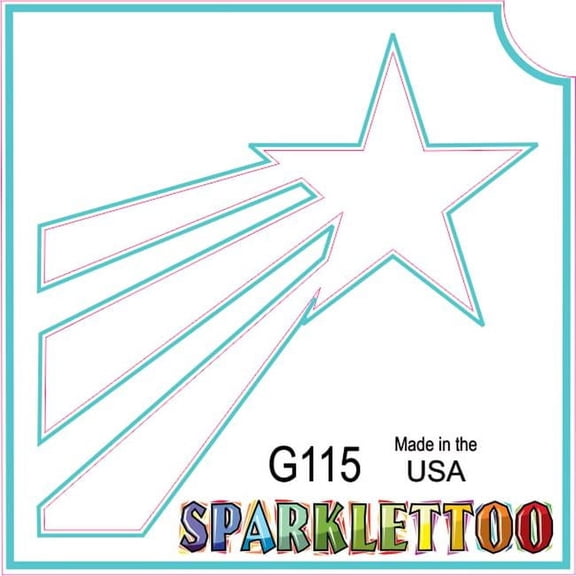 Ruby Red Paint G115-2 1.5 x 2.3 x 2.3 in. 2-Ply Star Streak Design Glitter Tattoo - Pack of 100