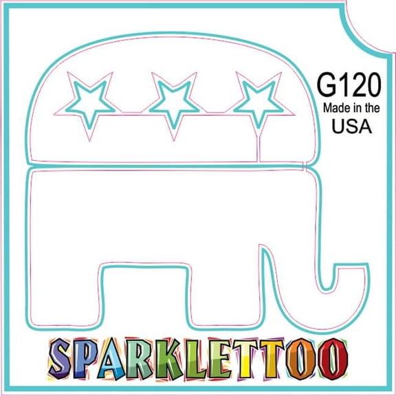 Ruby Red Paint G120 1.5 x 2.3 x 2.3 in. 3-Ply Republican Design Glitter Tattoo - Pack of 100