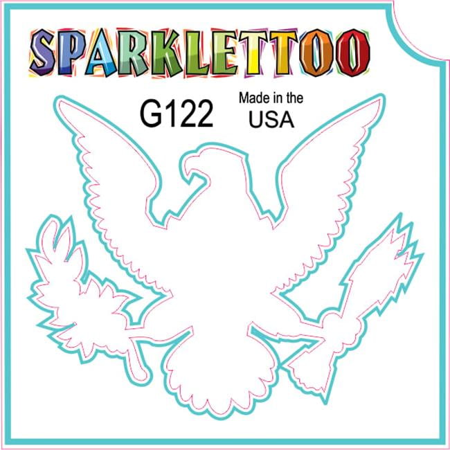 Ruby Red Paint G122-2 1.5 x 2.3 x 2.3 in. 2-Ply Eagle Seal Design Glitter Tattoo - Pack of 100