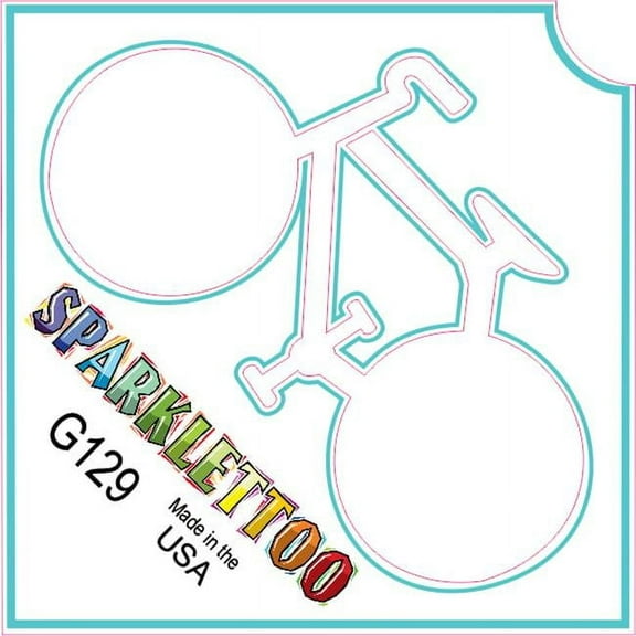 Ruby Red Paint G129 1.5 x 2.3 x 2.3 in. 3-Ply Bicycle Design Glitter Tattoo - Pack of 100