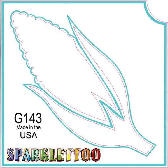 Ruby Red Paint G143 1.5 x 2.3 x 2.3 in. 3-Ply Corn Design Glitter Tattoo - Pack of 100