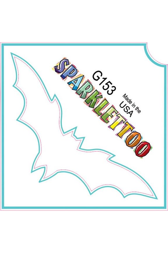 G153-2 1.5 x 2.3 x 2.3 in. 2-Ply Thin Bat Design Glitter Tattoo - Pack of 100