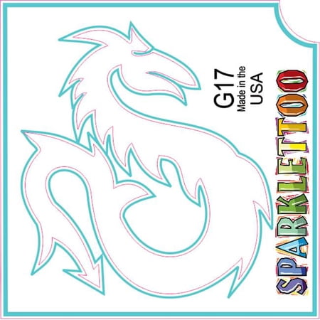 Ruby Red Paint G17 2 x 2 in. 3 Ply Dragon Design Glitter Tattoo, Pack of 100