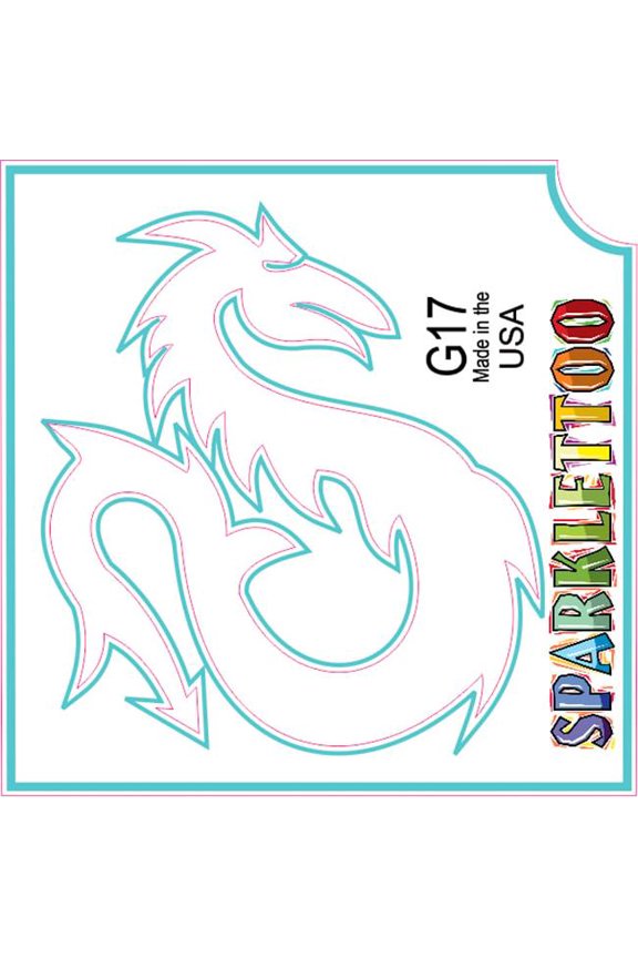 G17 2 x 2 in. 3 Ply Dragon Design Glitter Tattoo, Pack of 100