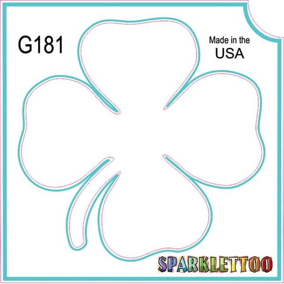 Ruby Red Paint G181 1.5 x 2.3 x 2.3 in. 3-Ply 4 Leaf Clover Design Glitter Tattoo - Pack of 100