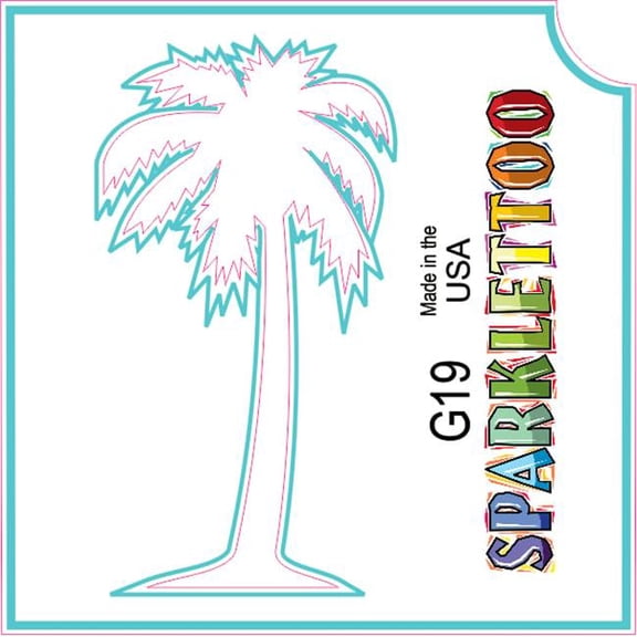 Ruby Red Paint G19-2 2 x 2 in. 2 Ply Palm Tree Design Glitter Tattoo, Pack of 100
