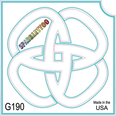 Ruby Red Paint G190-2 1.5 x 2.3 x 2.3 in. 2-Ply Celtic Design Glitter Tattoo - Pack of 100