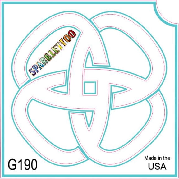 Ruby Red Paint G190-2 1.5 x 2.3 x 2.3 in. 2-Ply Celtic Design Glitter Tattoo - Pack of 100