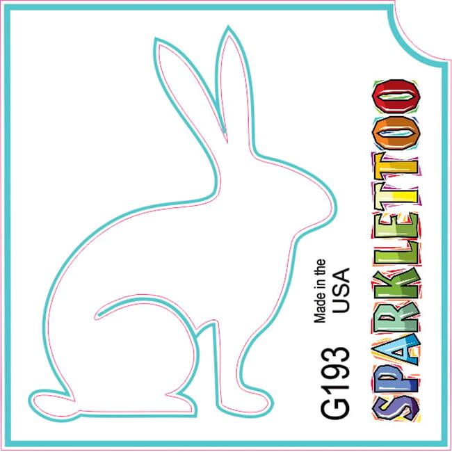 Ruby Red Paint G193 1.5 x 2.3 x 2.3 in. 3-Ply Rabbit Design Glitter Tattoo - Pack of 100