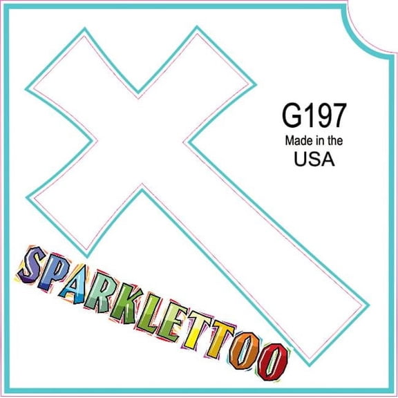 Ruby Red Paint G197 1.5 x 2.3 x 2.3 in. 3-Ply Cross Design Glitter Tattoo - Pack of 100