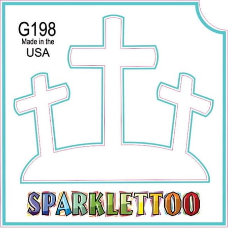 Ruby Red Paint G198-2 1.5 x 2.3 x 2.3 in. 2-Ply 3 Crosses Design Glitter Tattoo - Pack of 100