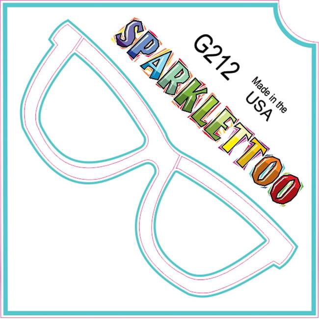 Ruby Red Paint G212-2 1.5 x 2.3 x 2.3 in. 2-Ply Sun Glasses Design Glitter Tattoo - Pack of 100