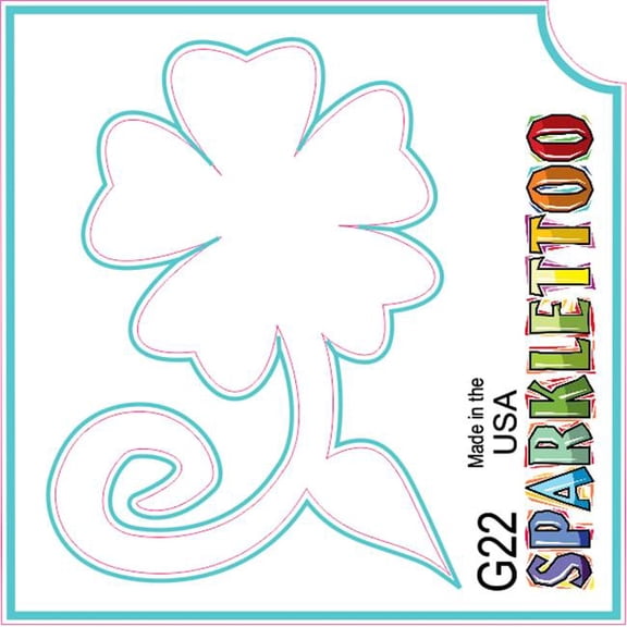 Ruby Red Paint G22-2 2 x 2 in. 2 Ply Flower with Stem Design Glitter Tattoo, Pack of 100