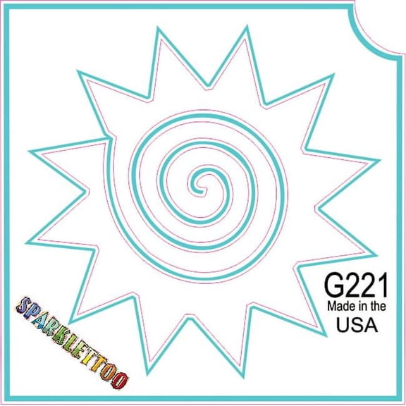 Ruby Red Paint G221 1.5 x 2.3 x 2.3 in. 3-Ply Twirl Star Design Glitter Tattoo - Pack of 100