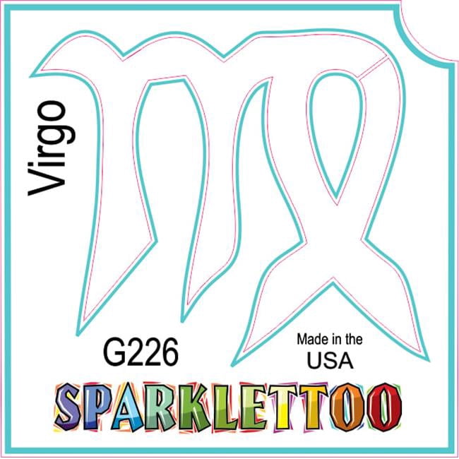 Ruby Red Paint G226-2 1.5 x 2.3 x 2.3 in. 2-Ply Virgo Design Glitter Tattoo - Pack of 100