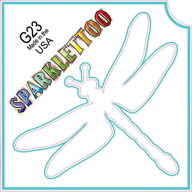 Ruby Red Paint G23 2 x 2 in. 3 Ply Dragonfly Design Glitter Tattoo, Pack of 100