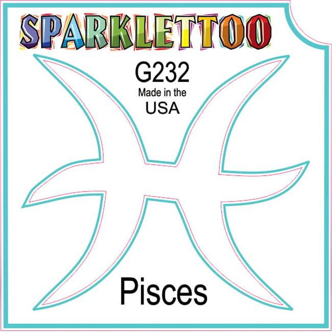 Ruby Red Paint G232-2 1.5 x 2.3 x 2.3 in. 2-Ply Pisces Design Glitter Tattoo - Pack of 100