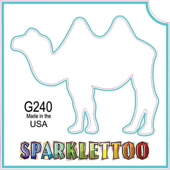 Ruby Red Paint G240-2 1.5 x 2.3 x 2.3 in. 2-Ply Camel Design Glitter Tattoo - Pack of 100