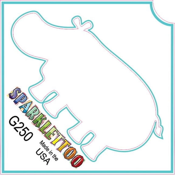 Ruby Red Paint G250 1.5 x 2.3 x 2.3 in. 3-Ply Hippo Design Glitter Tattoo - Pack of 100