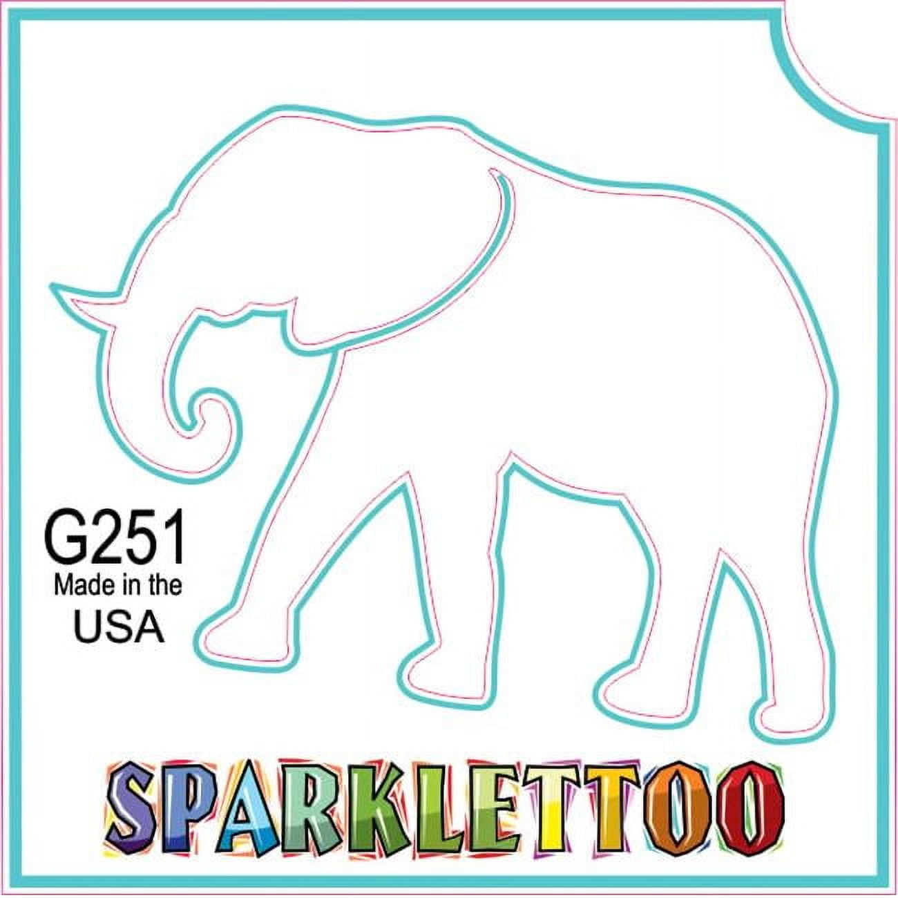 Ruby Red Paint G251-2 1.5 x 2.3 x 2.3 in. 2-Ply Elephant Design Glitter Tattoo - Pack of 100