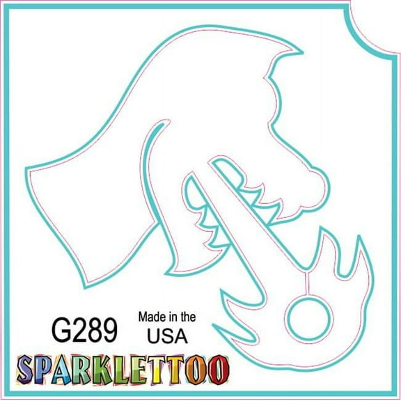 Ruby Red Paint G289 1.5 x 2.3 x 2.3 in. 3-Ply Fire Dragon Design Glitter Tattoo - Pack of 100