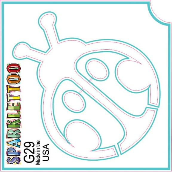 Ruby Red Paint G29 2 x 2 in. 3 Ply Ladybug Design Glitter Tattoo, Pack of 100