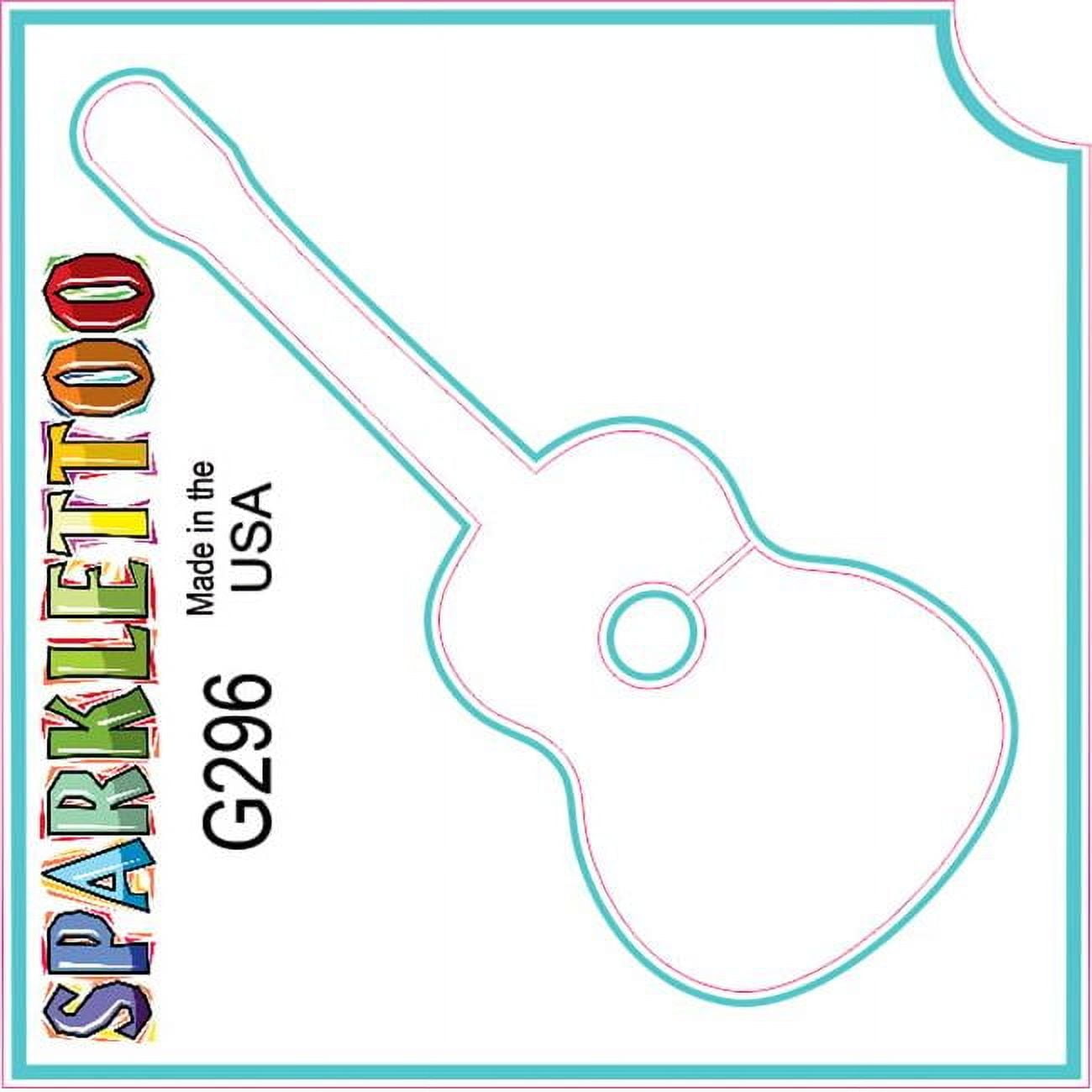 Ruby Red Paint G296 1.5 x 2.3 x 2.3 in. 3-Ply Guitar Design Glitter Tattoo - Pack of 100
