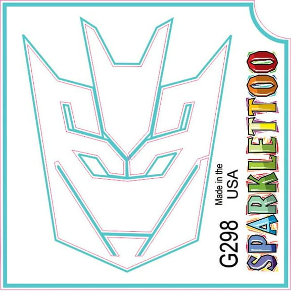 Ruby Red Paint G298 1.5 x 2.3 x 2.3 in. 3-Ply Transformer2 Design Glitter Tattoo - Pack of 100