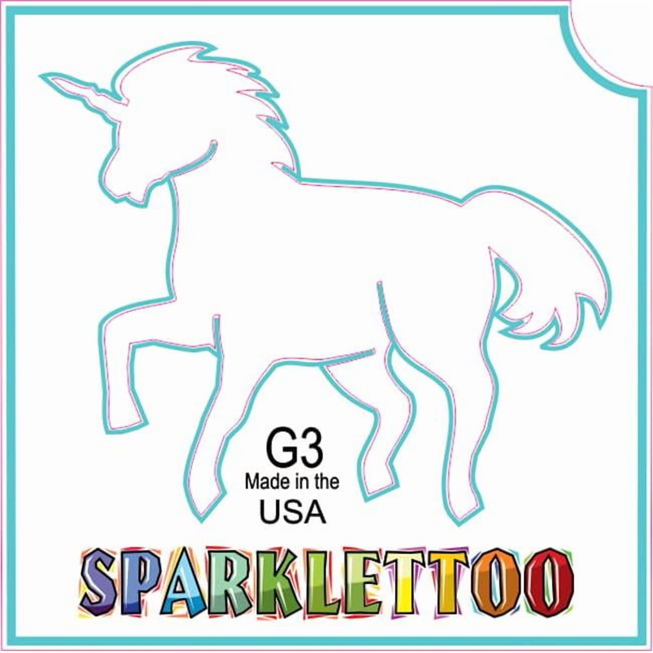Ruby Red Paint G3 2 x 2 in. 3 Ply Unicorn Design Glitter Tattoo, Pack of 100