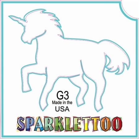 Ruby Red Paint G3 2 x 2 in. 3 Ply Unicorn Design Glitter Tattoo, Pack of 100