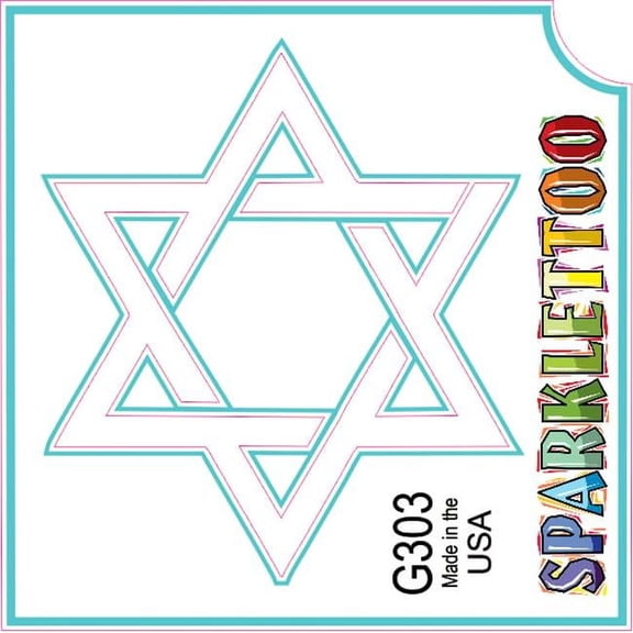 Ruby Red Paint G303-2 1.5 x 2.3 x 2.3 in. 2-Ply Jewish Star Design Glitter Tattoo - Pack of 100