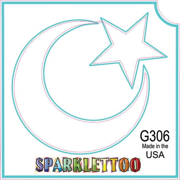 Ruby Red Paint G306-2 1.5 x 2.3 x 2.3 in. 2-Ply Muslim Crest Design Glitter Tattoo - Pack of 100