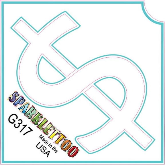 Ruby Red Paint G317 1.5 x 2.3 x 2.3 in. 3-Ply Dollar Sign Design Glitter Tattoo - Pack of 100