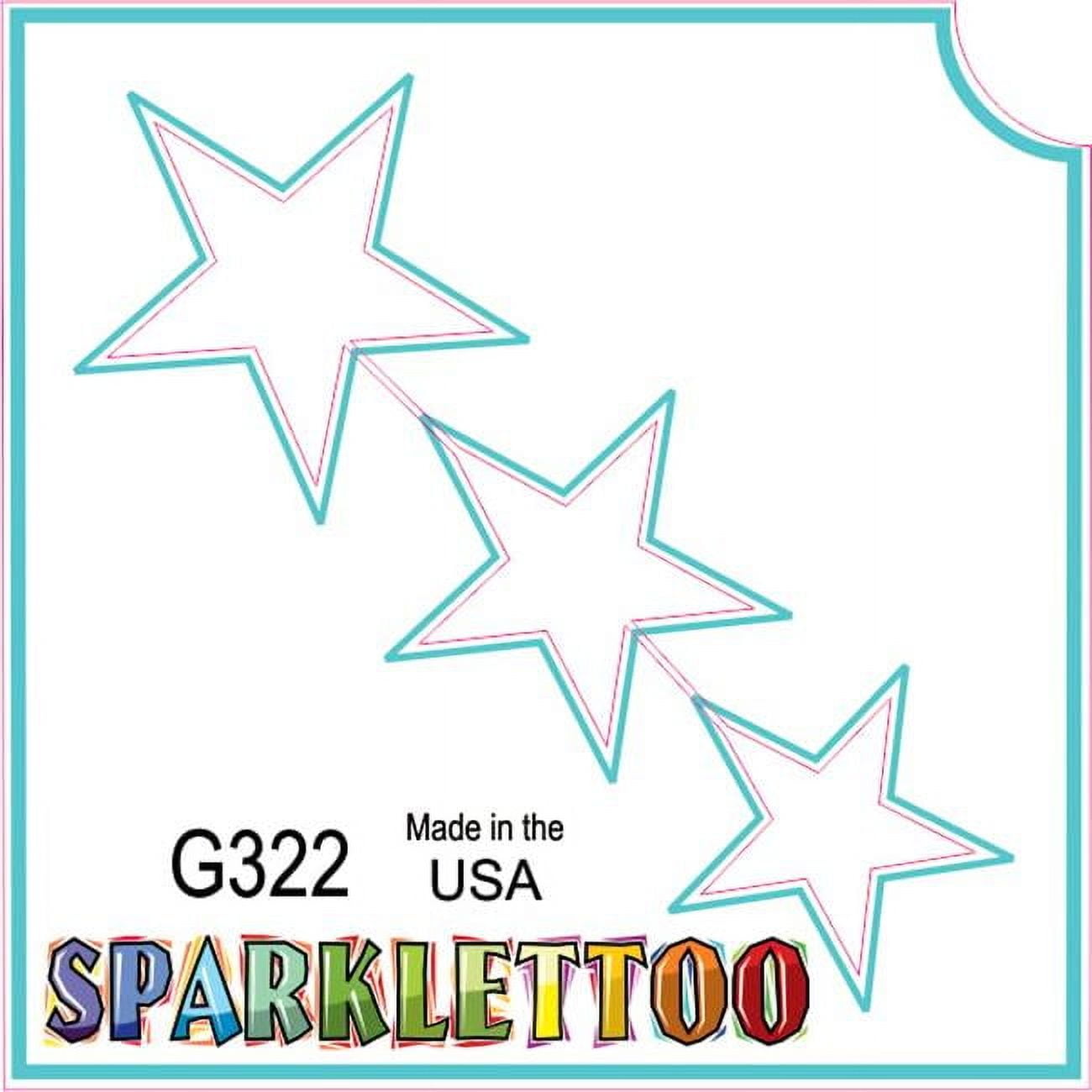 Ruby Red Paint G322-2 1.5 x 2.3 x 2.3 in. 2-Ply 3 Stars Design Glitter Tattoo - Pack of 100